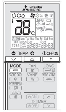 SELECTING OPERATION MODES Press to start the operation. Press to select operation mode. Each press changes mode in the following order: Press or to set the temperature. Each press raises or lowers the temperature by 1°C. Press to stop the operation. The same setting is selected the next time by simply pressing . Operation indicator lamp The operation indicator lamp shows the operation state of the unit. Lit Not lit I FEEL mode The unit selects the operation mode according to the room temperature when I FEEL is selected. When the room temperature is higher than 25°C, COOL is selected (set temperature: 24°C). When the room temperature is lower than 25°C, DRY is selected. However, when operation is stopped and then started within 2 hours, the mode which has been selected previously is operated. Note: During COOL operation, the set temperature may not be changed when the room temperature is more than 2°C higher than the set temperature. In this case, please wait until the room temperature drops to within 2°C of the set temperature. COOL mode Enjoy cool air at your desired temperature. DRY mode Dehumidify your room. The room may be cooled slightly. Temperature cannot be set during DRY mode. FAN mode Circulate the air in your room. Note: After COOL/DRY mode operation, it is recommended to operate in the FAN mode to dry inside the indoor unit.
