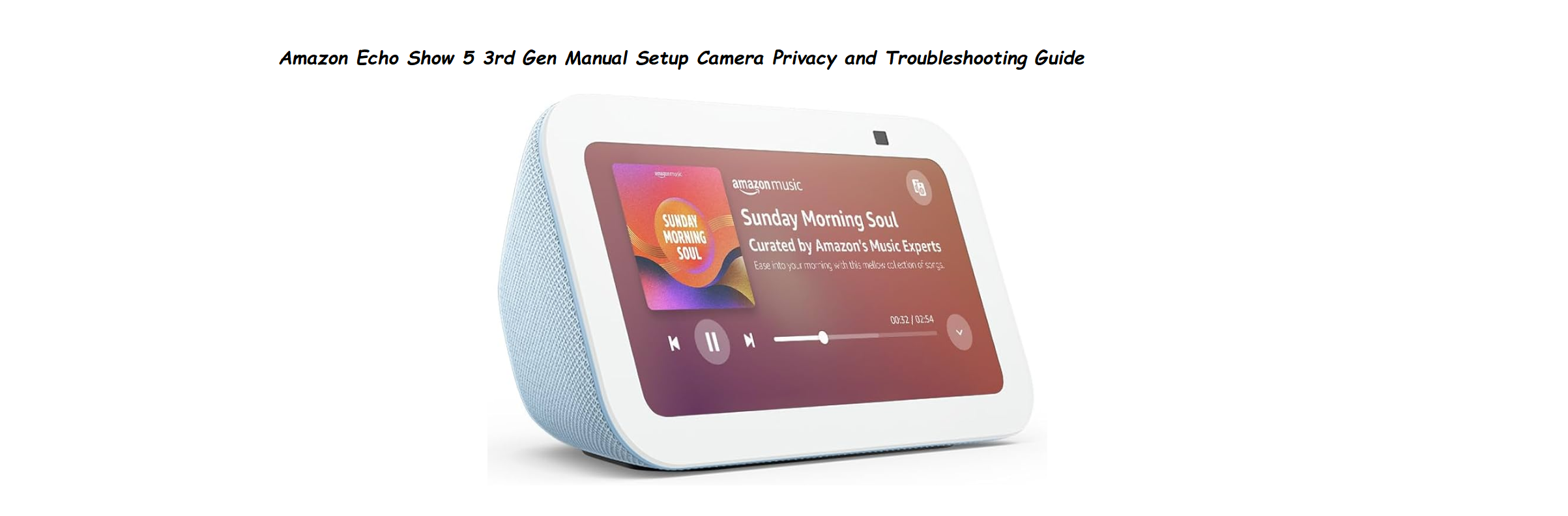Amazon Echo Show 5 3rd Gen Manual Setup Camera Privacy and Troubleshooting Guide