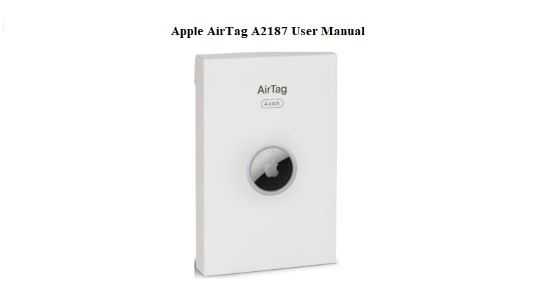Apple AirTag A2187 User Manual