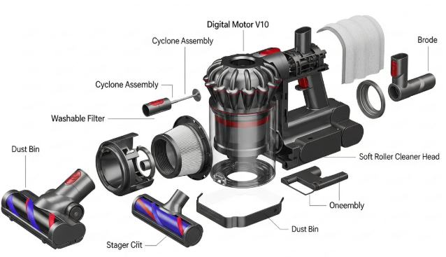 Dyson-V15-Detect-Extra-392050‑01-Setup-Maintenance-and-Troubleshooting-Guide-fig-2