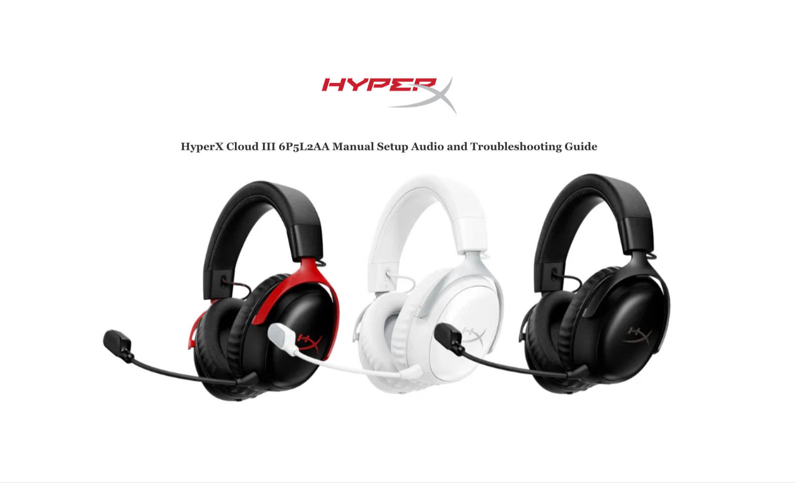 HyperX Cloud III 6P5L2AA Manual Setup Audio and Troubleshooting Guide