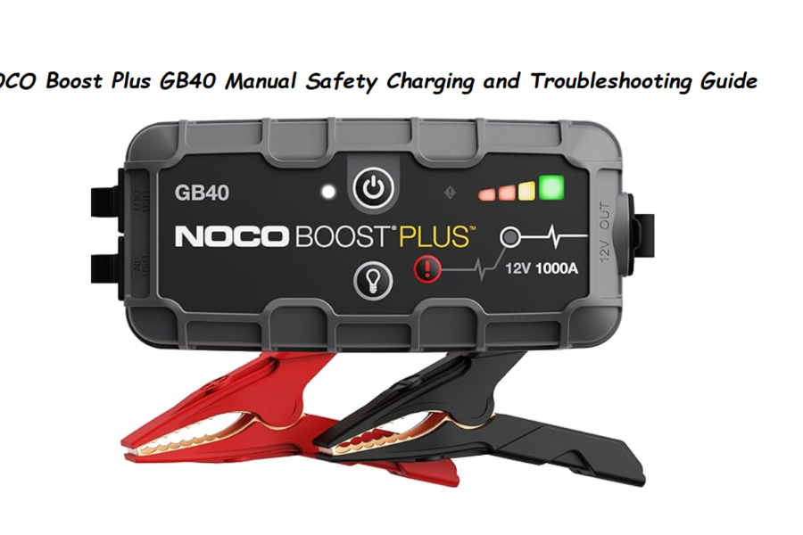 NOCO Boost Plus GB40 Manual Safety Charging and Troubleshooting Guide