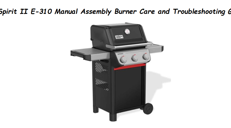 Weber Spirit II E-310 Manual Assembly Burner Care and Troubleshooting Guide