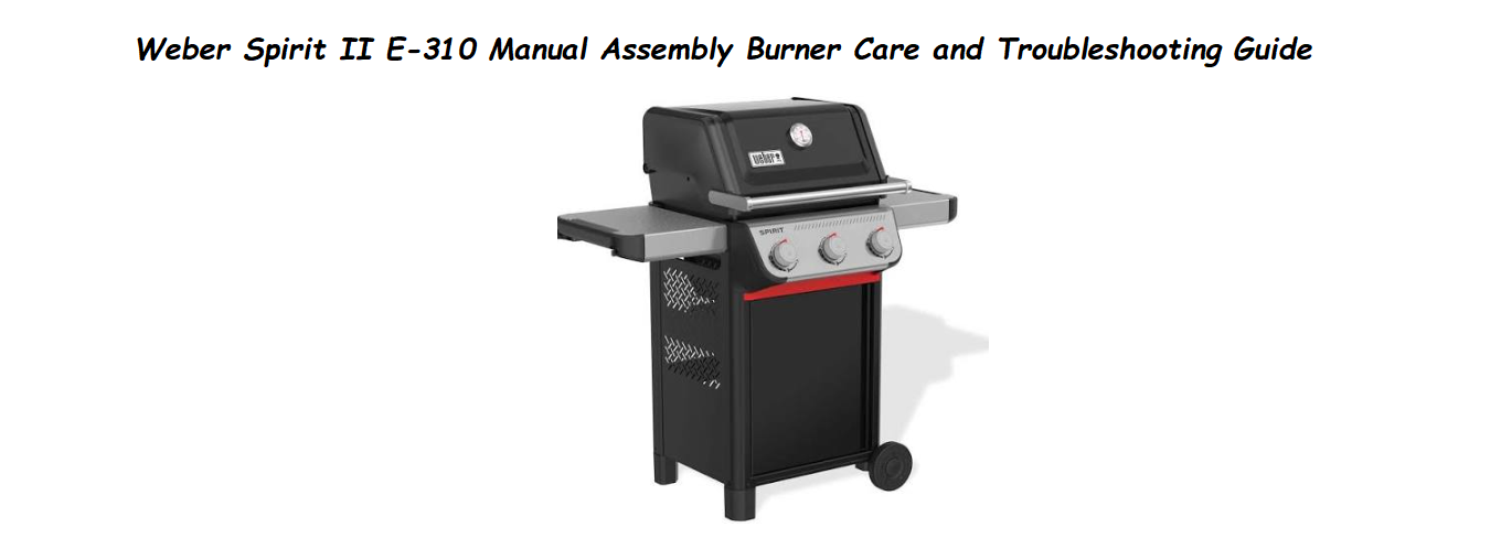 Weber Spirit II E-310 Manual Assembly Burner Care and Troubleshooting Guide