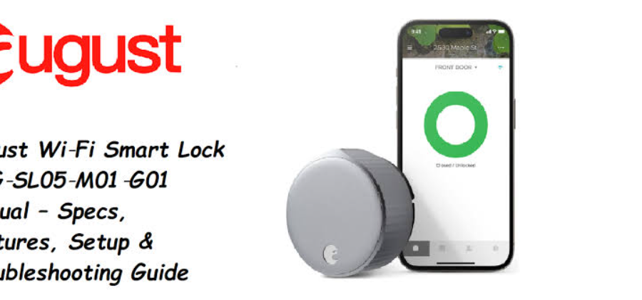 August Wi‑Fi Smart Lock AUG‑SL05‑M01‑G01 Manual – Specs, Features, Setup & Troubleshooting Guide