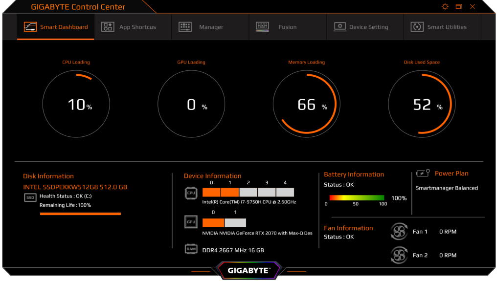 Gigabyte-AORUS-15G-User-Manual-&-Setup-Guide-fig-4-Gigabyte-control-center