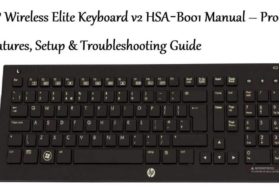 HP Wireless Elite Keyboard v2 HSA‑B001 Manual – Product Overview, Features, Setup & Troubleshooting Guide